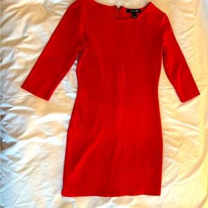 Forever 21 Vibrant Red Long Sleeve Dress